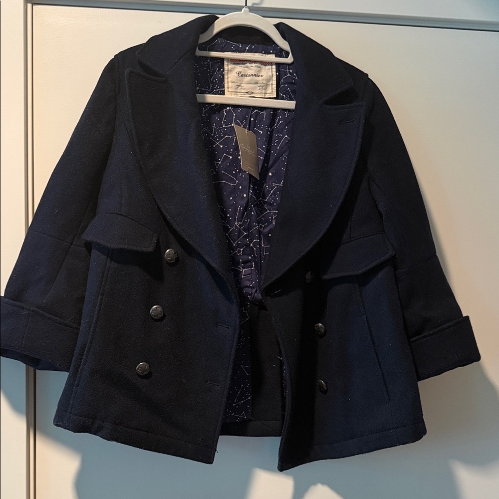 Anthropologie Navy Pea Coat